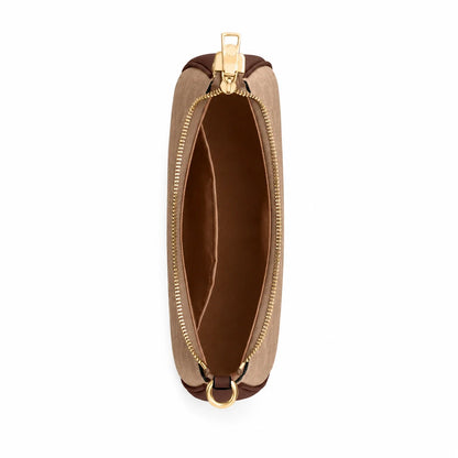 Teri Schultertasche aus Signature Canvas – Gold/Braun