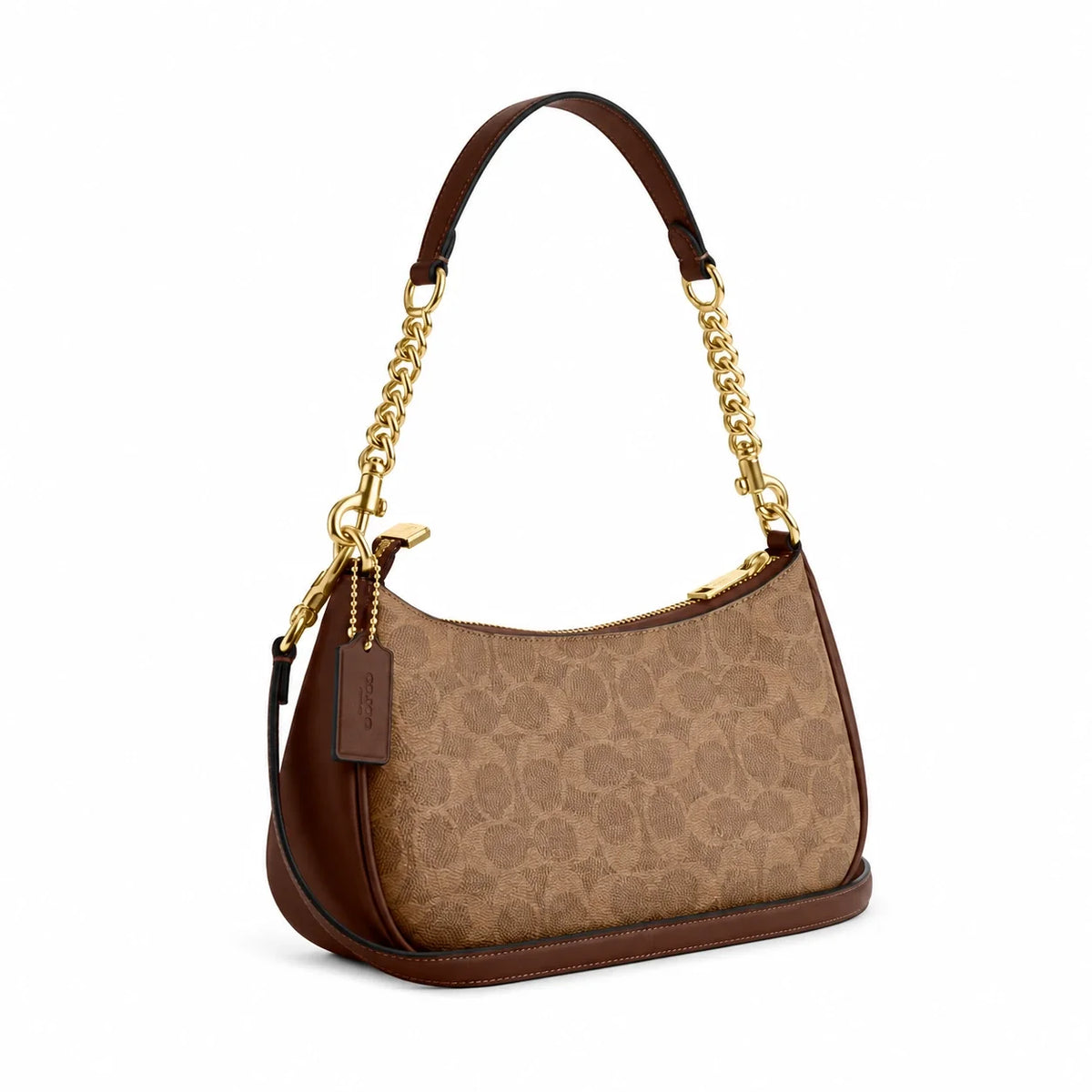 Teri Shoulder Bag In Signature Canvas  - Gold/Brown