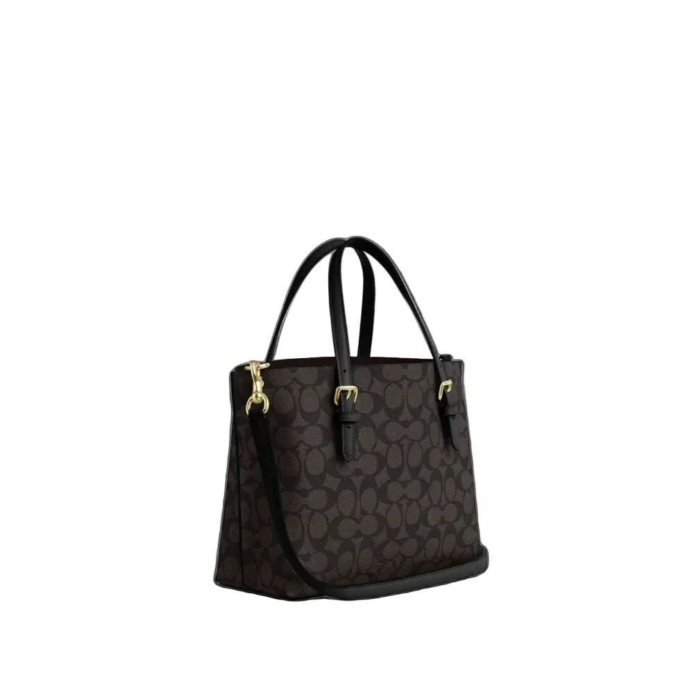 The Mollie Tote Bag 25 In Signature Canvas -  Walnut/Black