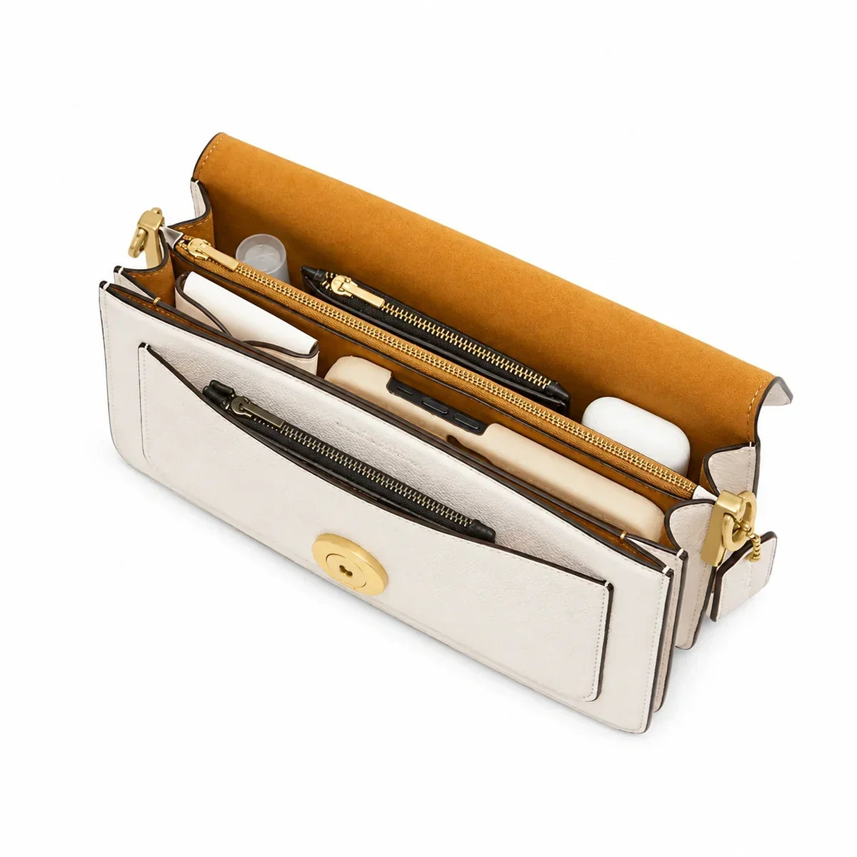Tabby Schultertasche 26 – Messing/Kreide